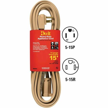 ALL-SOURCE 15 Ft. 14/3 15A Appliance & Air Conditioner Cord AC-PT3143-15-BG